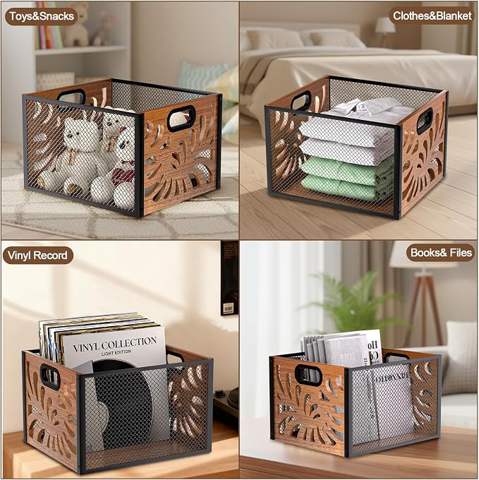 Wood File Box, Hanging File Organizer Box, Portable Files Storage Boxes - Image 9