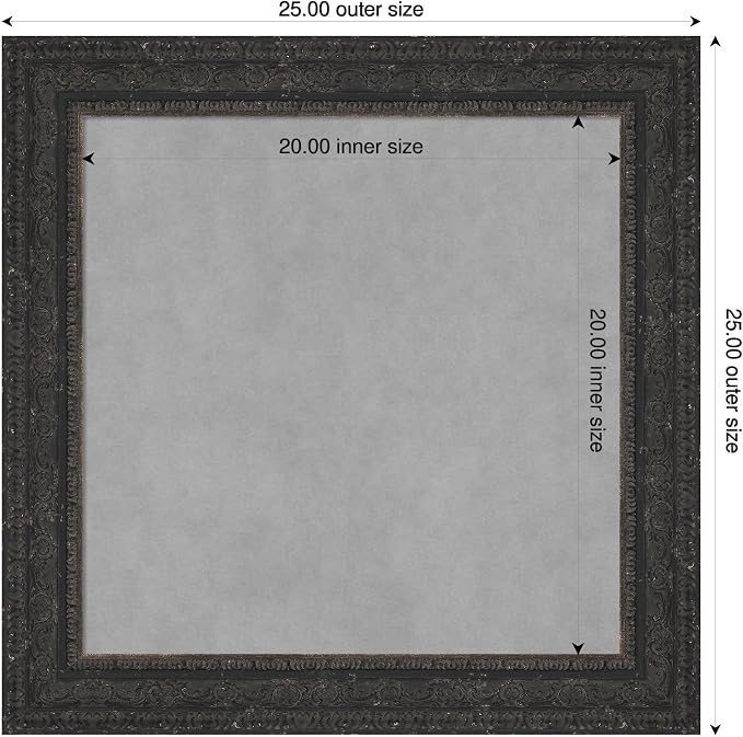 Amanti Art Black Framed Magnetic Board 25x25 Medium Vision Board - Image 2
