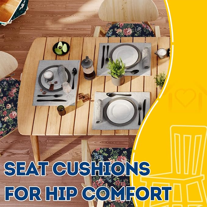 AAAAAcessories D-Shaped Chair Cushions, Machine-Washable Cover, Night-Blooming - Image 8