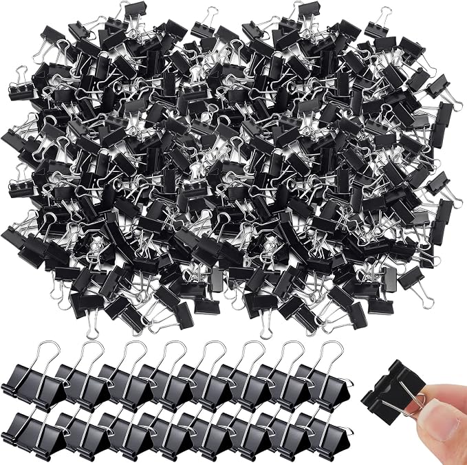 Yexiya 1000 Pcs Binder Clips Bulk Assorted Sizes Black Paper Clips Small Binder by Yexiya