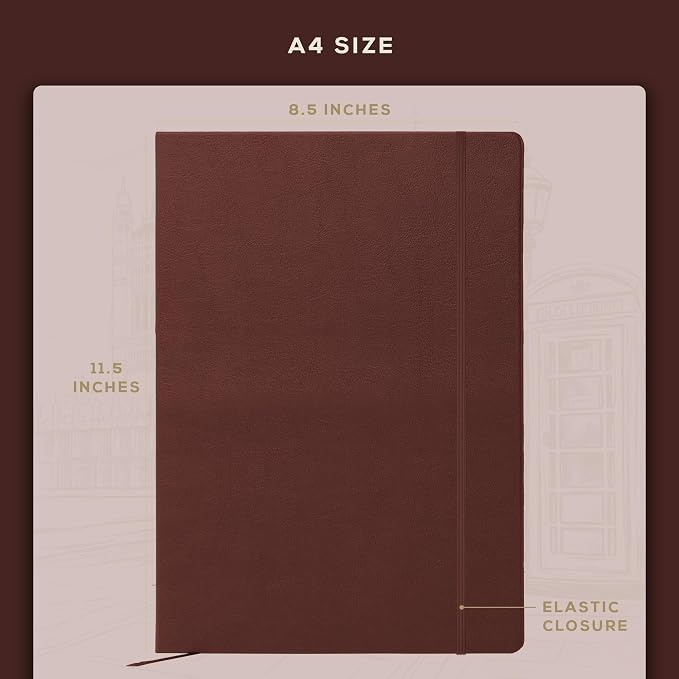 BEECHMORE BOOKS Large Lined Journal Notebook, 8.5" x 11.5" Hardcover Vegan - Image 4