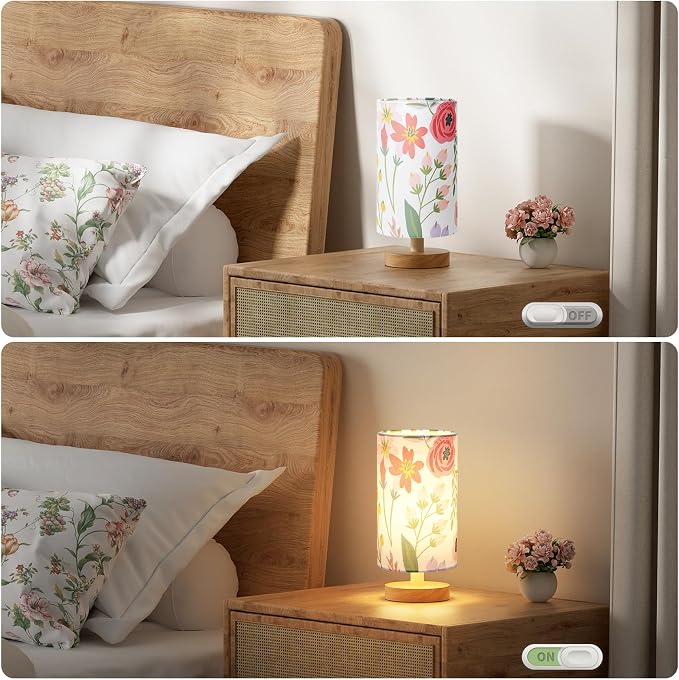 Fenmzee Floral Table Lamp for Bedroom - Image 4