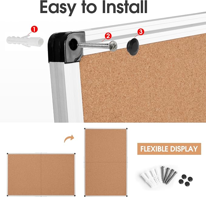 Extra Large Cork Bulletin Board 60" X 36", Foldable Notice Pin Board - Image 7