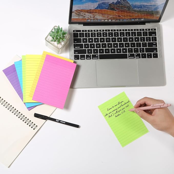 Mr. Pen- Lined Sticky Notes, 6 Pads, 60 Sheets/Pad, Vibrant Color | Sticky Notes - Image 6