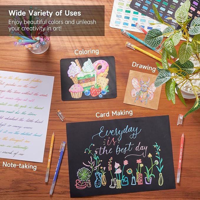 Shuttle Art Colored Pens, 72 Vibrant Colors Cute Journal Pens 0.6mm Fine Point - Image 7