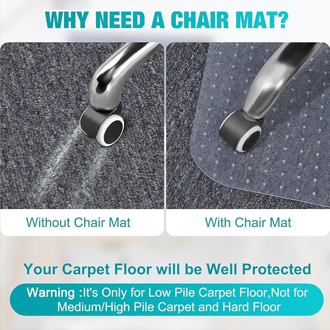 2 Pack Office Chair Mat for Carpets, Under Desk Computer Chair Mat for Home - Image 2