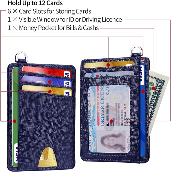 Slim Minimalist Front Pocket Wallet, RFID Blocking Credit Card Holder Wallet - Image 3