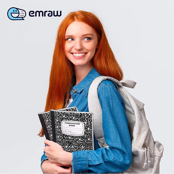 Emraw Black & White Marble Style Cover Composition Book - Image 5