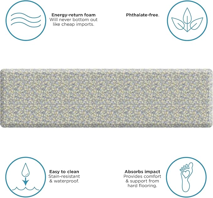 GelPro Anti-Fatigue Designer Comfort Kitchen Floor Mat Orchard Grey Lake 30x108-DeskLoop Office