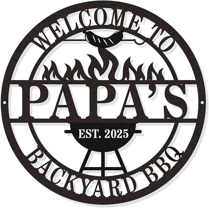 Personalized BBQ Grill Sign Custom Metal Outdoor Kitchen Decor Grill Master by HYTSIGN