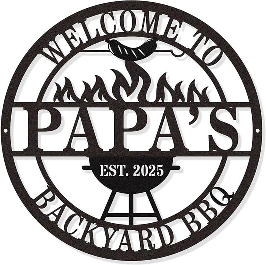 Personalized BBQ Grill Sign Custom Metal Outdoor Kitchen Decor Grill Master by HYTSIGN
