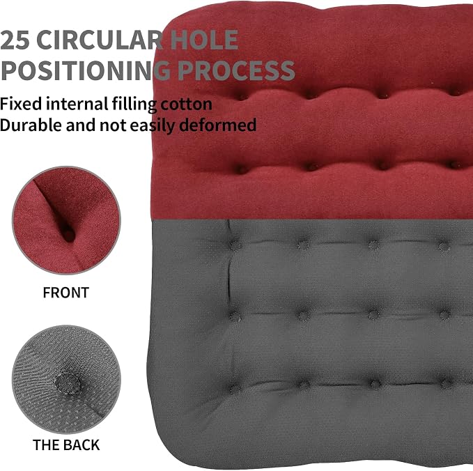 BUYUE Good Support Office Chair Cushion Padded, Soft Velvet Comfortable - Image 3
