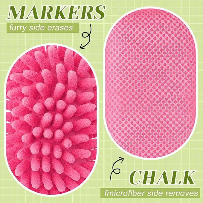 Zonon 8 Pieces Dry Erase Eraser Microfiber Shag Washable Whiteboard Eraser - Image 4
