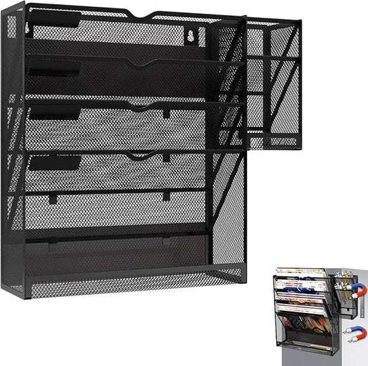 KZWKRG Magnetic File Holder, Magnetic File Organizer Wall Mount, 5 Tier Hanging by Unknown