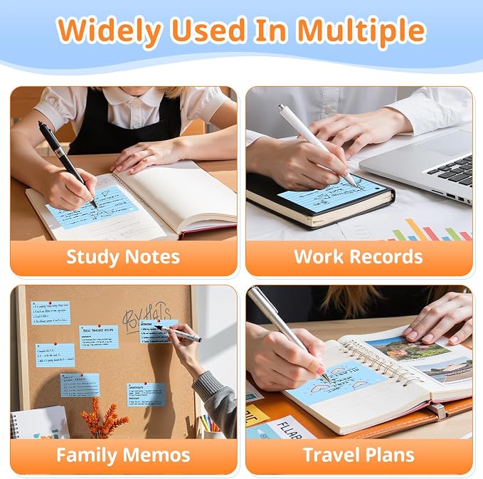 Index Cards 3x5 Inches, Punched Lined Study Card Ruled Flashcards Notecards - Image 7