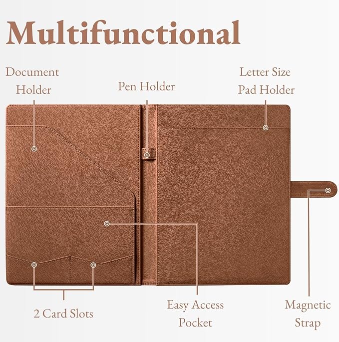 Mymazn Padfolio, Portfolio Folder, Legal Pad Holder, Resume Folder | Faux - Image 4