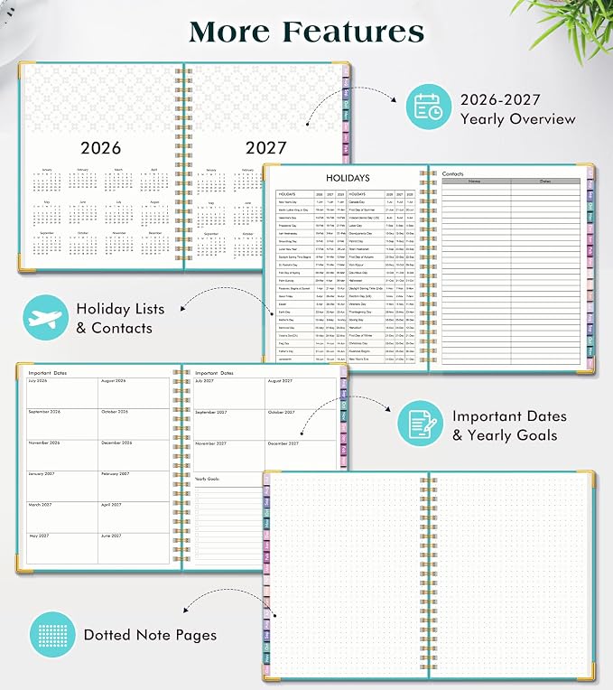 Academic Planner 2026-2027, 18 Months Weekly and Monthly Hardcover Planner - Image 6