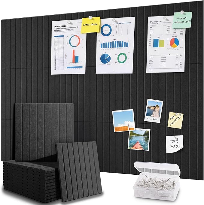 48" x 36" Large Cork Bulletin Board Tiles, Peel and Stick Felt Wall Panels by faainit