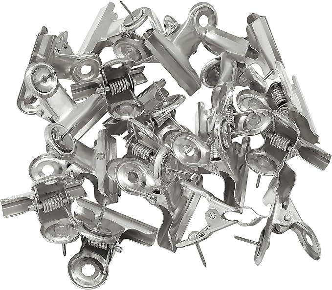 20Pcs Silver Push Pins Metal Push Pin Clips, Pushpin Clip Bulldog Clip - Image 5
