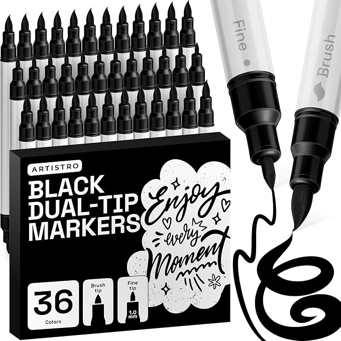 ARTISTRO 36 Black Acrylic Paint Markers by ARTISTRO