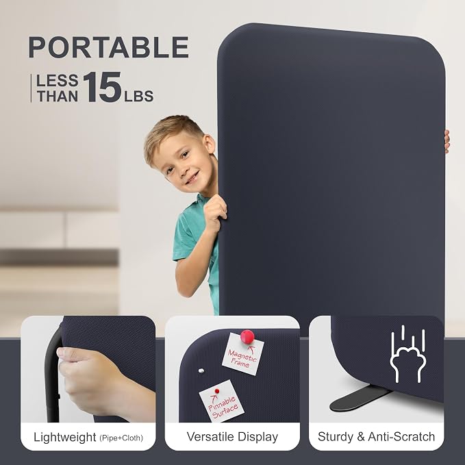 DECOLAB Standing Room Divider, Movable Space Partition Separator - Image 4