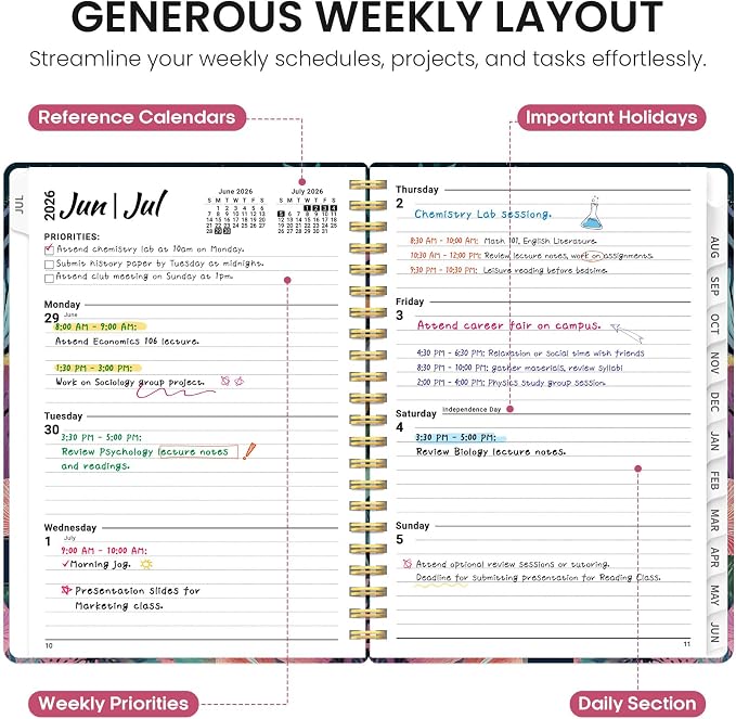 Planner 2026-2027, Academic Year Monthly and Weekly Calendar Planner, Jul 2026 - Image 3