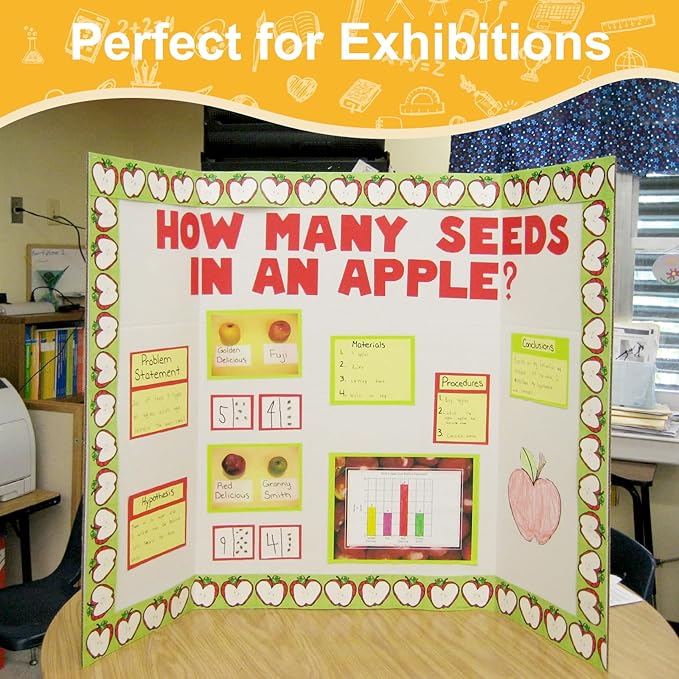 Trifold Poster Board 36"x48", White Extra Large Corrugated Display Board Foldable Board for School Projects, Science Fair, Business Presentations, Photo Displays, Graduation Exhibitions- 2 Pack-DeskLoop Office