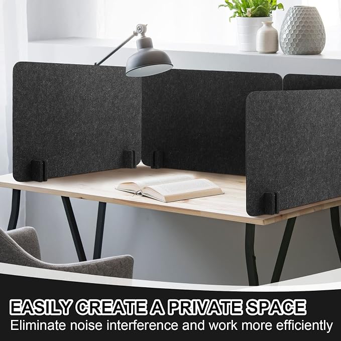 Fabbay 10 Pcs Acoustic Freestanding Desk Divider Desk Partition 16 x 24 Inch - Image 5