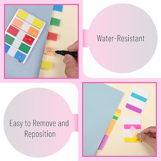Mr. Pen- Sticky Index Tabs, 500 Pcs, 21 Sets, Colorful Sticky Tabs for Notebooks, Page Markers, Page Tabs for Binders, Page Tabs Sticky Tabs for Books, Notebook Tabs, Book Sticky Tabs for Notebooks-DeskLoop Office