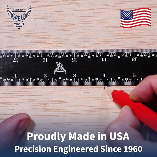 PEC Tools 6-inch Flexible Metal Ruler, High Contrast Machinist Rule, 4R - Image 6