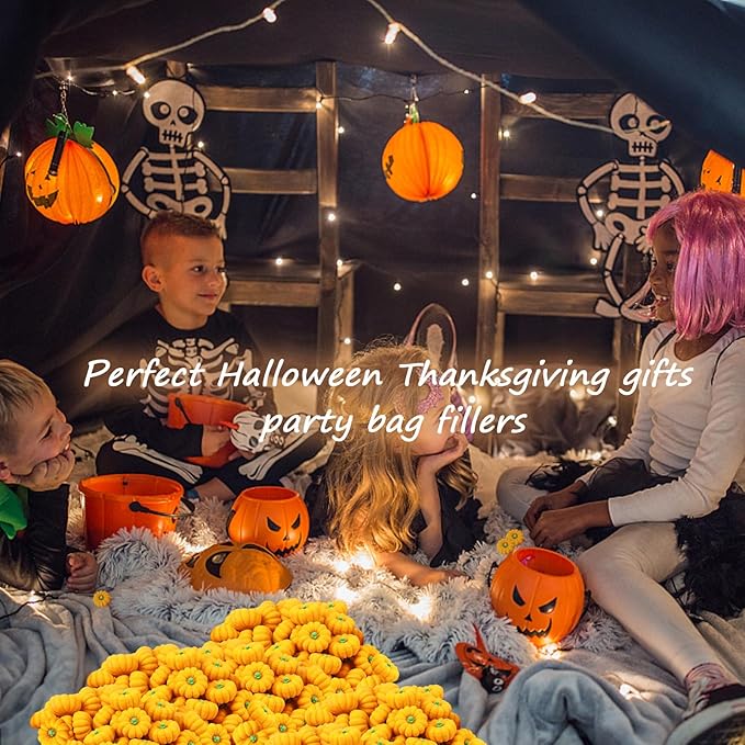 Pumpkin Erasers Bulk 100pcs Party Favors Mini Pumpkin Erasers for Children Students Back to School Gifts Classroom Counting Math Manipulative Counters Teacher Rewarding Gift-DeskLoop Office