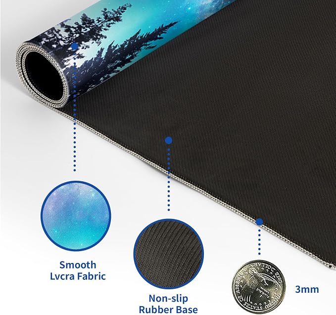 Tree Mouse Pad Abstract Starry Sky Mouse Pad 31.5x11.8 Inch Japanese Texture - Image 6