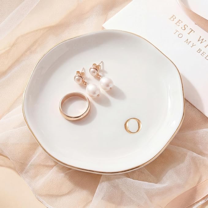 Ceramic Jewelry Tray, Personalized Initial Jewelry Dish by GIVITASOT