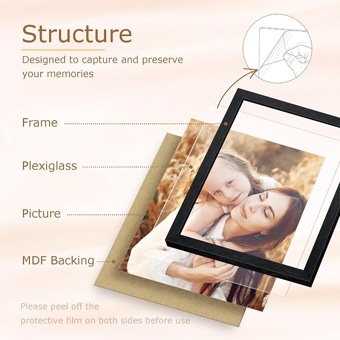 8x10 Picture Frame Set of 10, Horizontal or Vertical Wall Mounting - Image 4