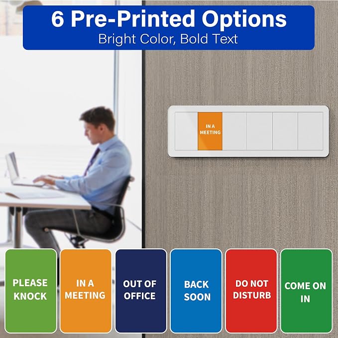 Office Door Signs with 6 Printed Status Options – Do Not Disturb, Out of Office - Image 6