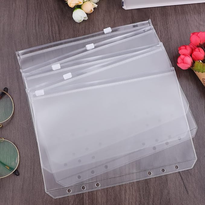 Antner 12PCS A5 Binder Pockets 6 Holes Budget Cash Envelopes - Image 7