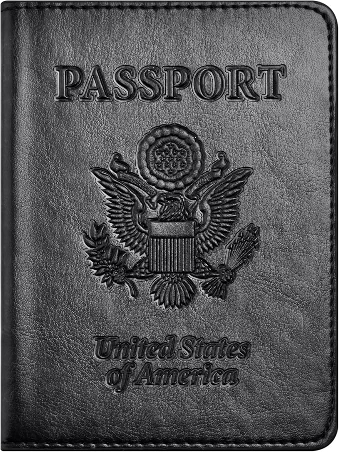 Eoehro Passport and Vaccine Card Holder Combo, Faux Leather, Lightweight by welcometoEoehro