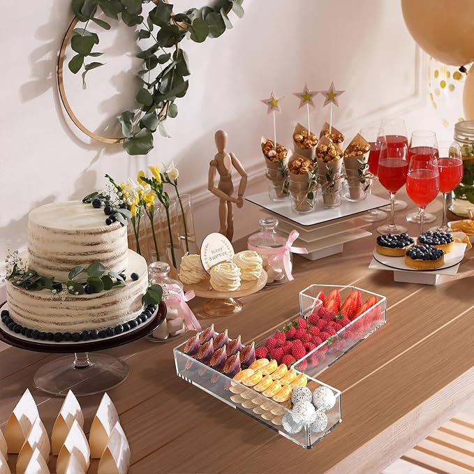 13.8" Acrylic Number Charcuterie Tray, Fillable Number Charcuterie Box - Image 6