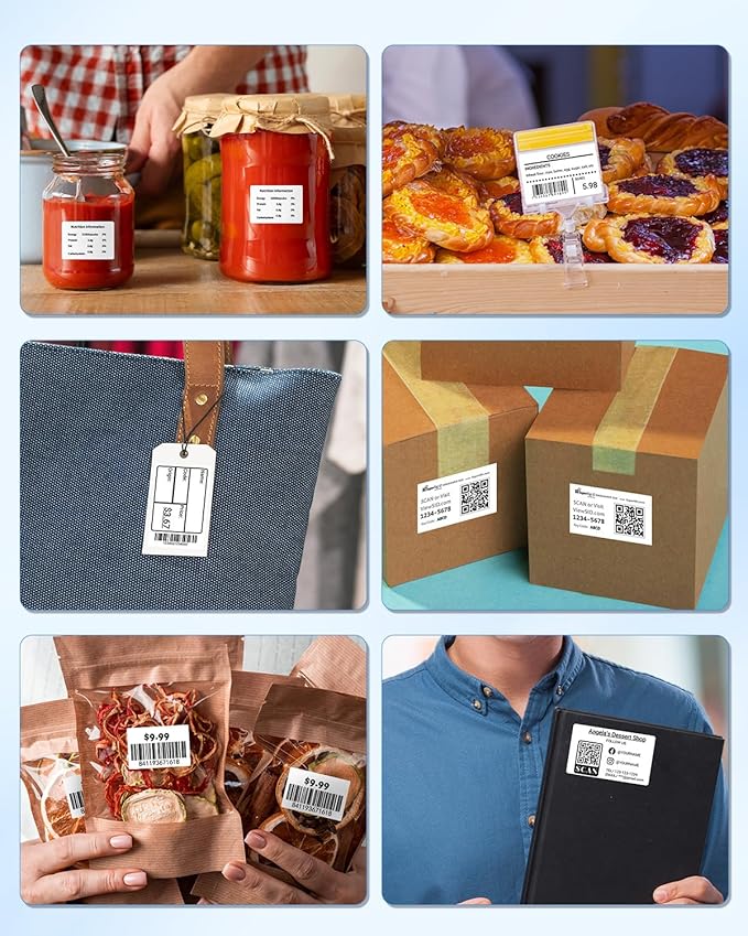 M100 Square Label 1.57'' x 1.18'' (40 x 30 mm), Compatible with Label Maker M110/ M220/ M221/ M120/ M200/M260/M150, White, 230 Labels/Roll, Multi-Purpose Adhesive Thermal Labels, Black on White-DeskLoop Office