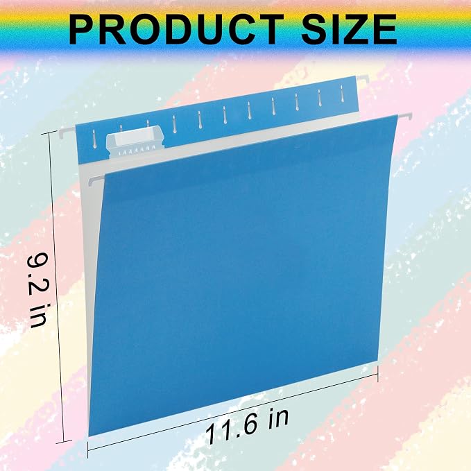 pmybupo Blue 25 Pack Hanging File Folders, Cabinet Organizer Letter Size 1/5 - Image 2