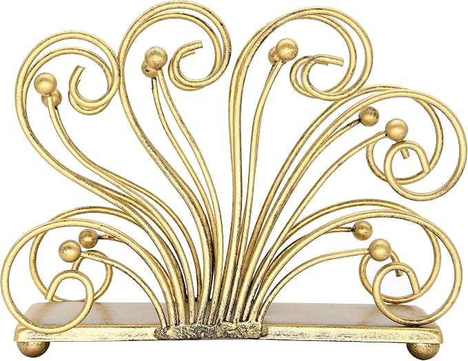 OwlGift Modern Flaunting Peacock Tail Napkin Holder, Antique Design Metal - Image 5