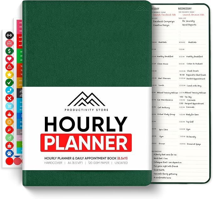 Hourly Planner & Appointment Book by PRODUCTIVITYSTORE