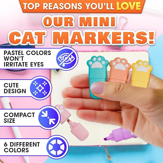6-Pack Cute Highlighters Pastel Set – Mini Highlighters Bulk - Image 4