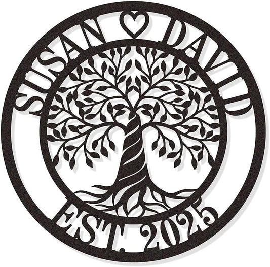 HYTSIGN Personalized Tree of Life Metal Sign, Custom Tree of Life Wall Art by HYTSIGN