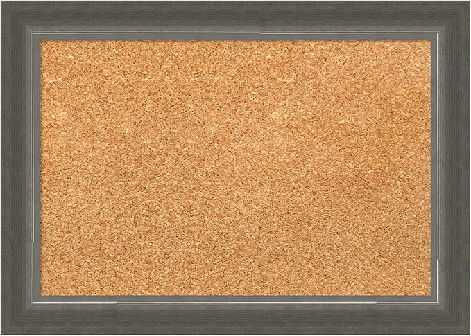 Amanti Art Natural Cork Board for Wall, 15x21 Vision Board with Silver Wood Frame, Small Corkboard Office Decor for Home Organization, Casual Corkboard Pinboard to Display Items for Home Organization-DeskLoop Office