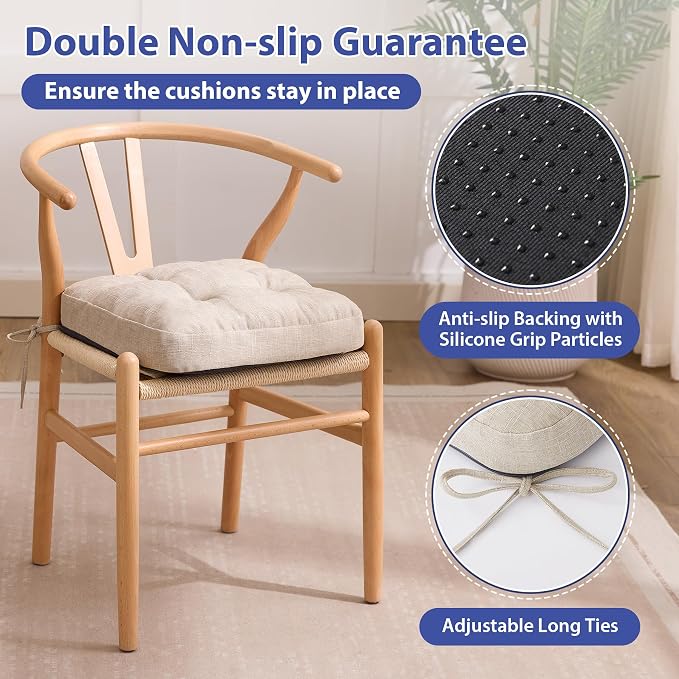 IASEAHK Chair Cushions, Foam Dining Chair Cushions, Tufted Indoor Chair Pads - Image 3