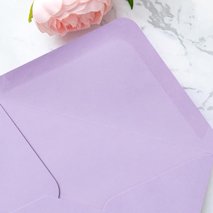 PONATIA 50 Pack A1 Envelopes, 3.62 x 5.2'' Lilac Envelopes Perfect - Image 7