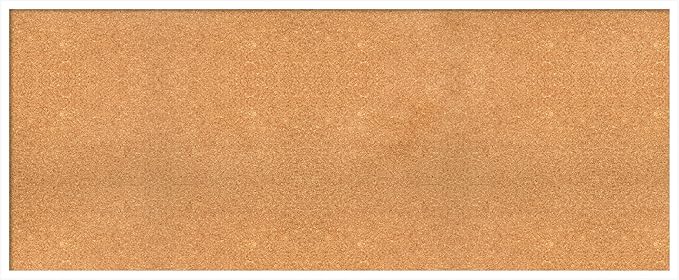 Amanti Art Natural Cork Board for Wall, 25x61 Vision Board with White Frame, Oversize Corkboard Office Decor for Home Organization, Modern Corkboard Pinboard to Display Items for Home Organization in-DeskLoop Office