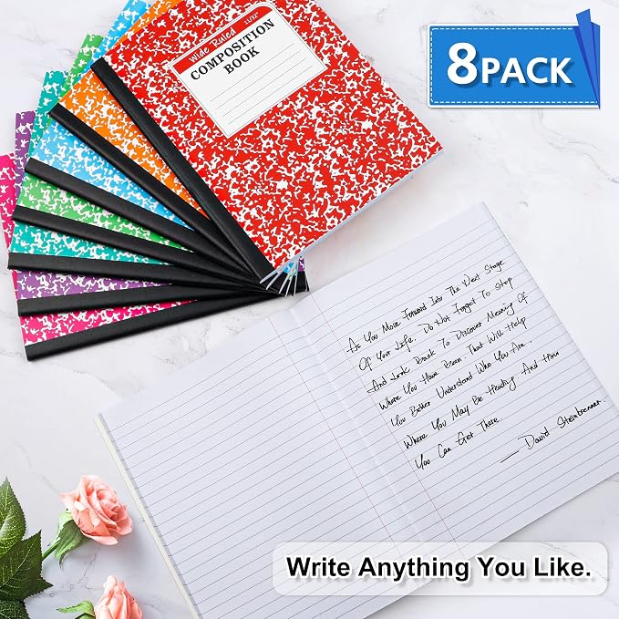 feela Composition Notebook, 8 Pack 8 Pastel Colors Wide Ruled Composition Books - Image 4