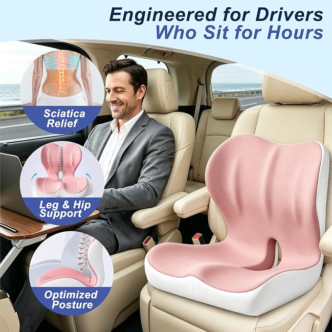 Seat Cushion for Office Chair and Car, Ergonomic Memory Foam Seat Cushion - Image 6